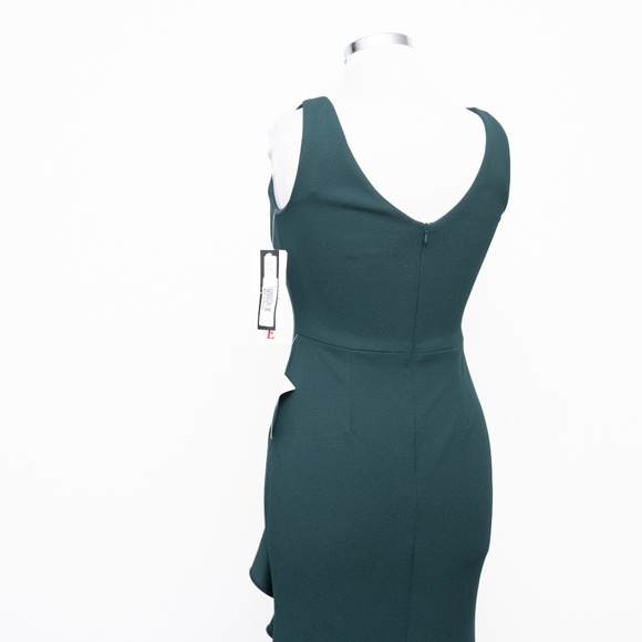 Betsy & Adam - Petite Christine Scuba Crepe Ruffled Bow Gown. - Picture 11 of 13